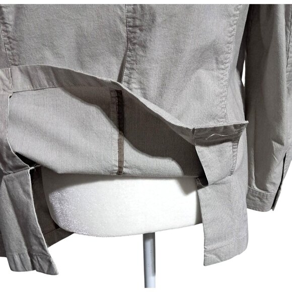 J Jill Shacket Shirt Jacket Top Womens Size XL Long Sleeve Pinstriped Epaulets B - Picture 13 of 13